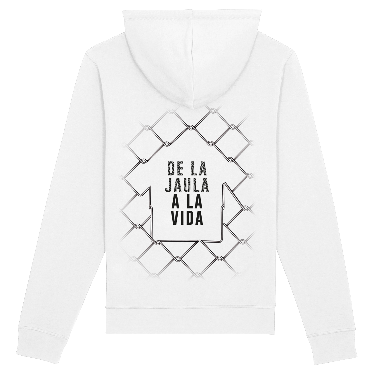 Sudadera: De la jaula a la vida | Diseño delantero y trasero